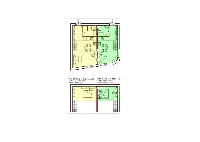 Appartement дві незалежні квартири поряд загалом для 8 гостей, кл